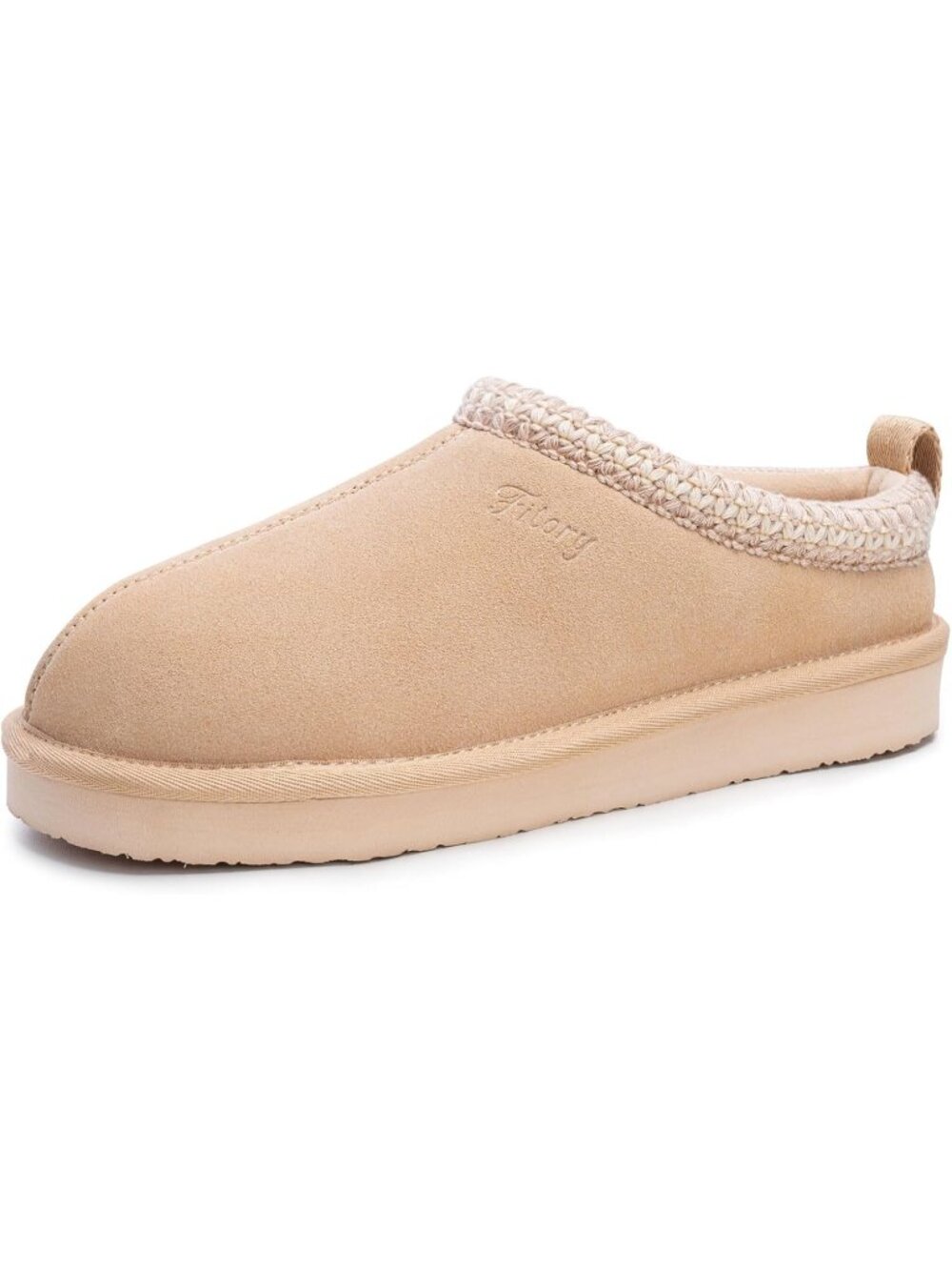 Women's Beige Suede Flat Short Mini Boot Fur Fleece Comfort Slippers